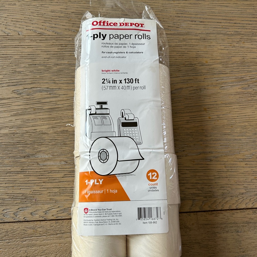 8 - White 2 1/4” Calculator Paper Rolls